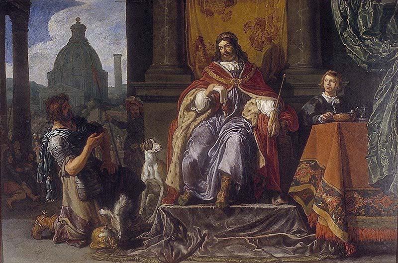 David handing over a letter to Uriah, Pieter Lastman